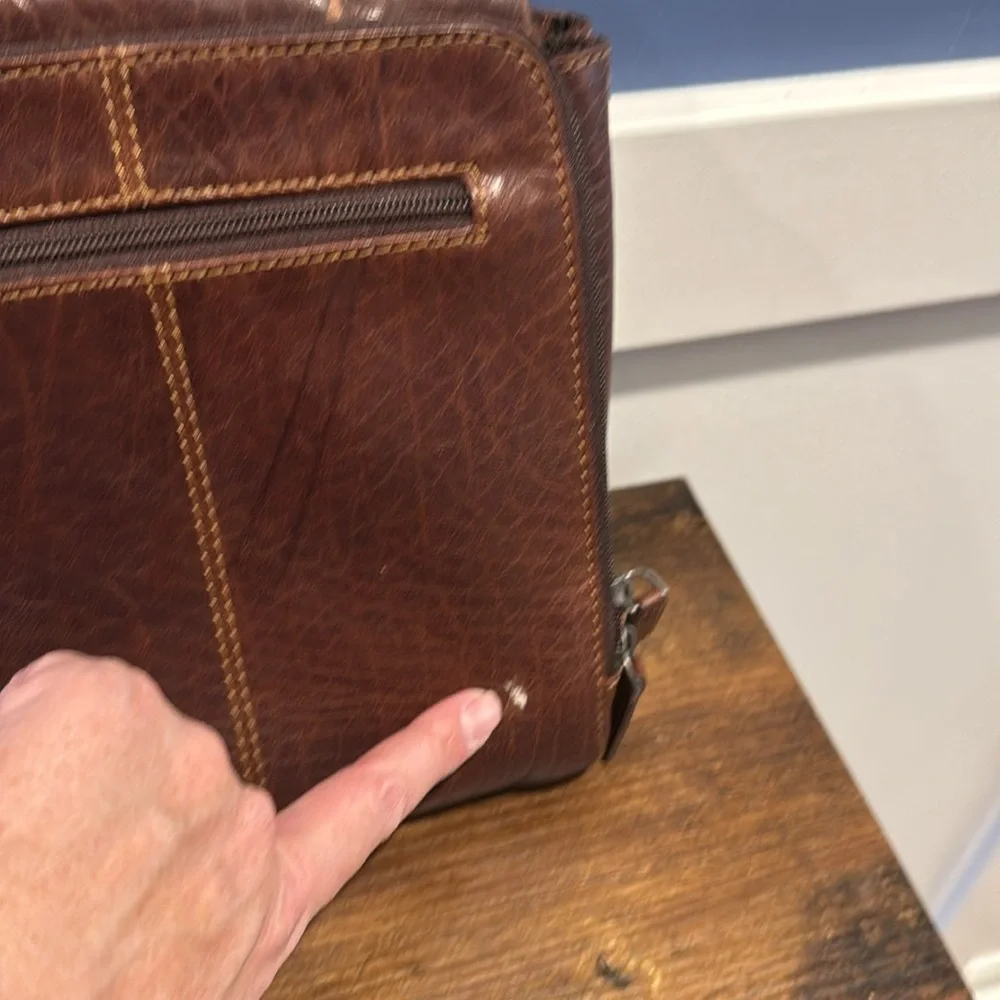Jack George’s leather crossbody bag brown